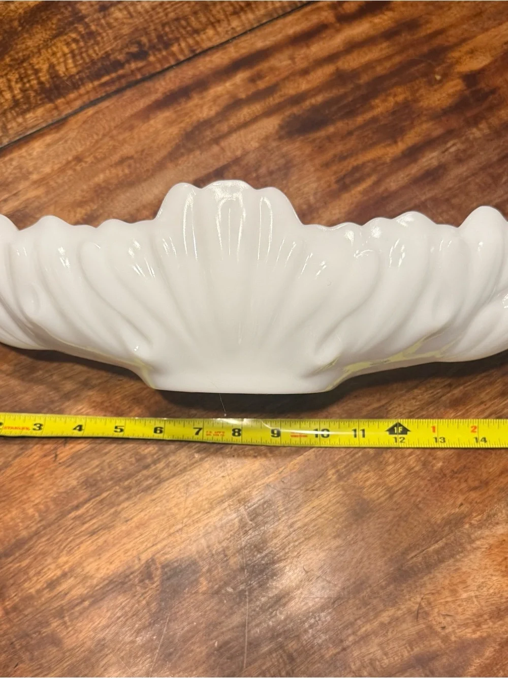 White Milk Glass Scalloped Bowl